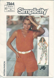 7564 SIMPLICITY ZIPPY JUMPSUIT 2 LENGTHS PATTERN 12-16 UNCUT 